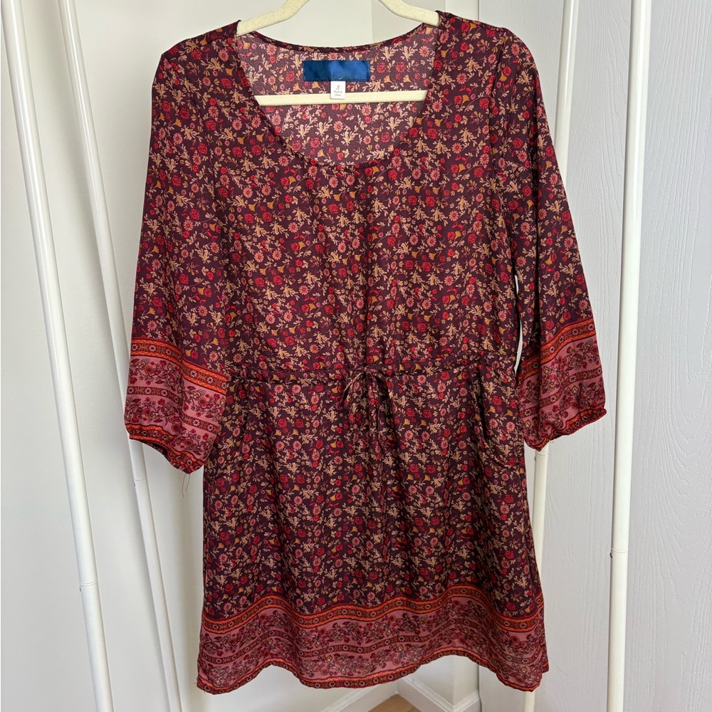 Fall Floral Print Dress